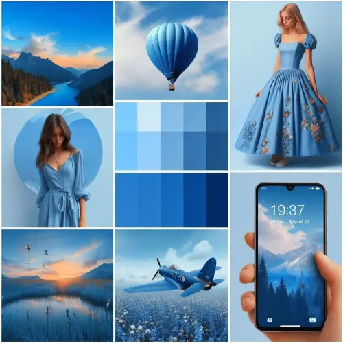 Sky, magazine dress, mobile cover in Classic Blue colour