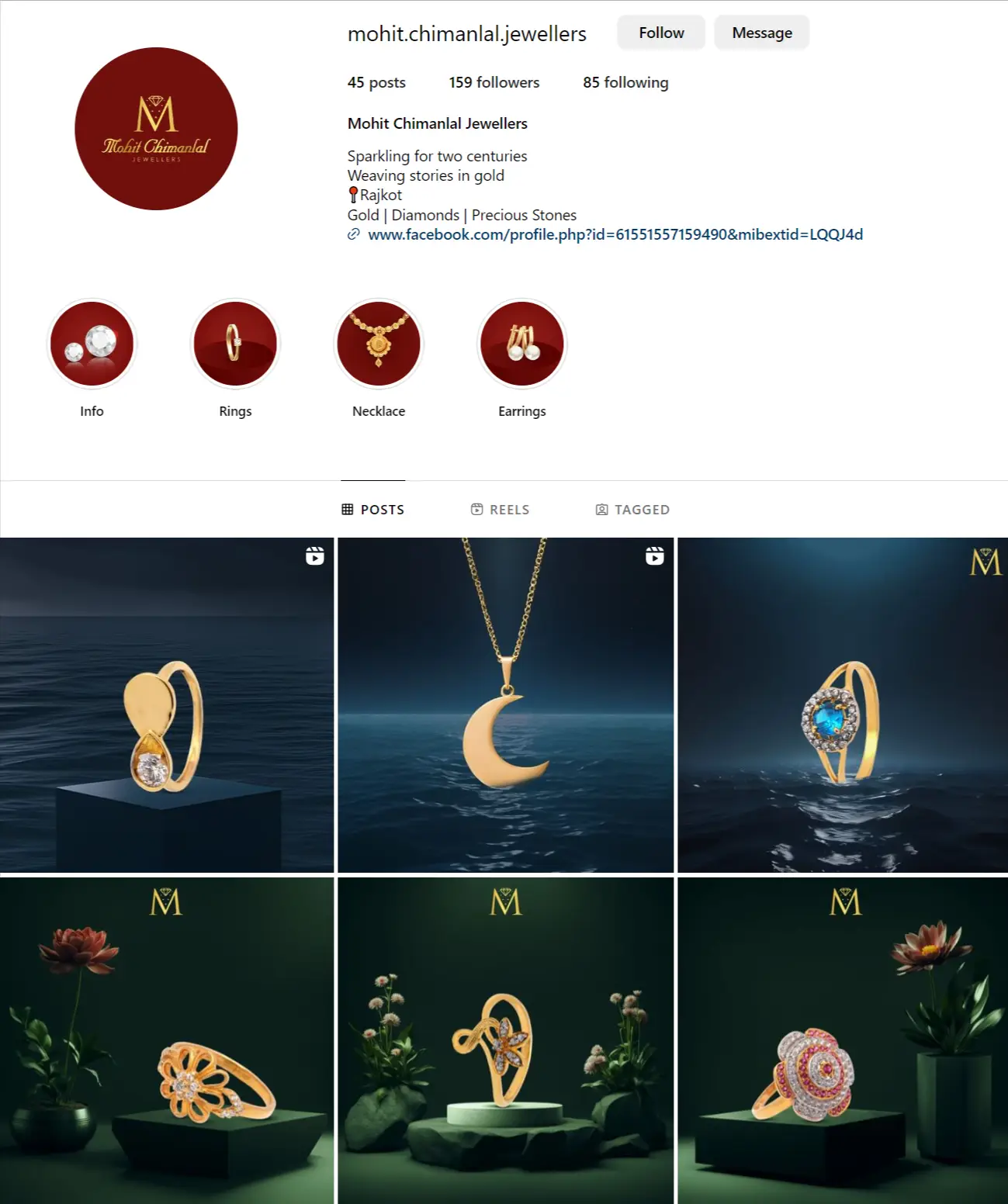 Instagram account of Mohit Chimanlal Jewellers