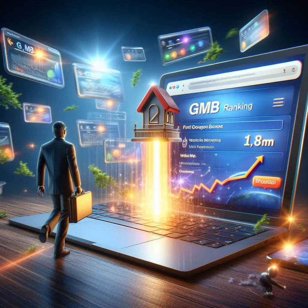 An open laptop showing increased GMB rankings
