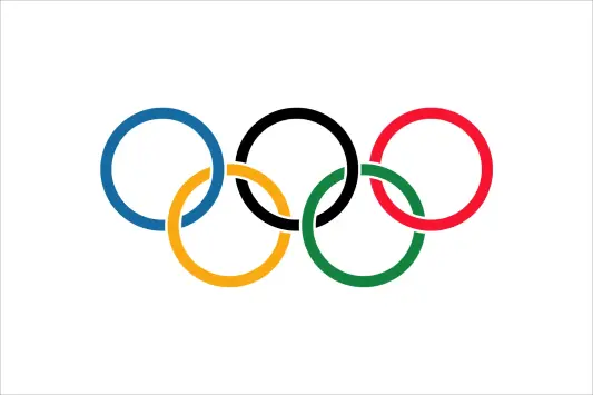 The four interlocking circles of the Olympic rings