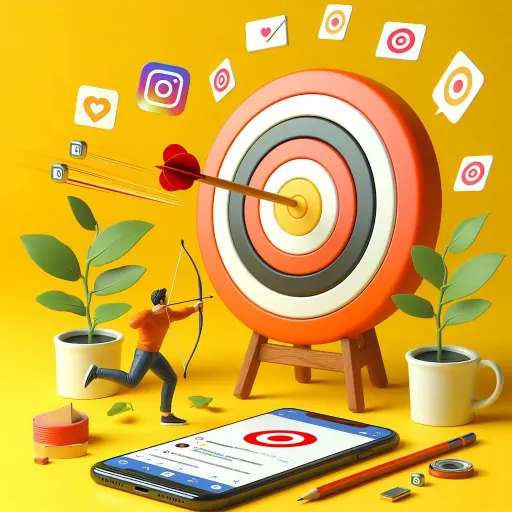 A person hitting a target with a target bud and phone with Instagram opened it