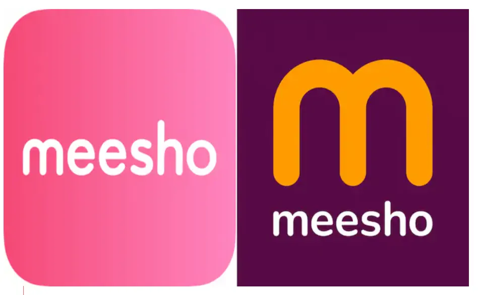 Meesho’s logo before and after rebranding