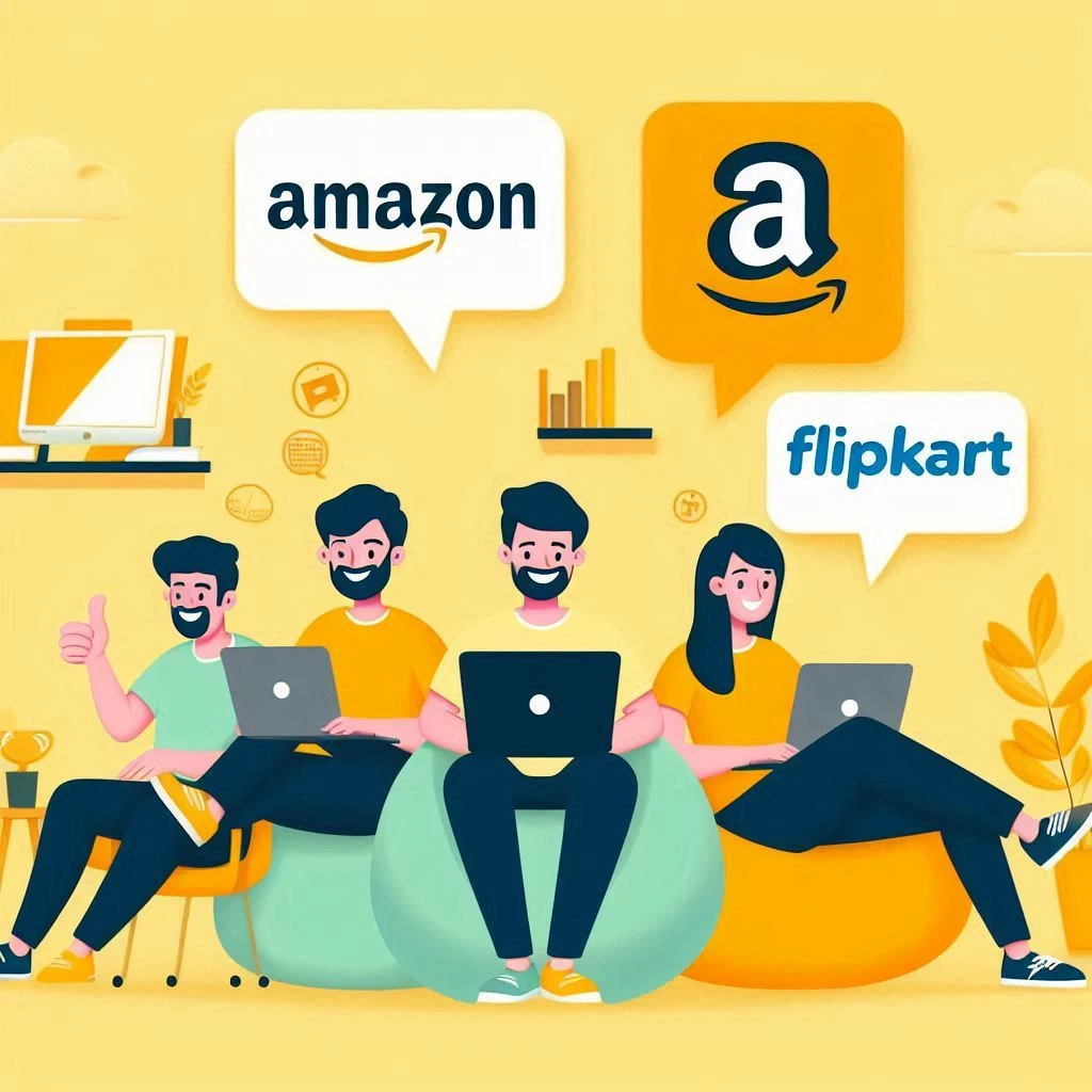 Team looking at the marketing strategies of Amazon and Flipkart