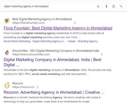 Search results for the best digital marketing agency in Ahmedabad