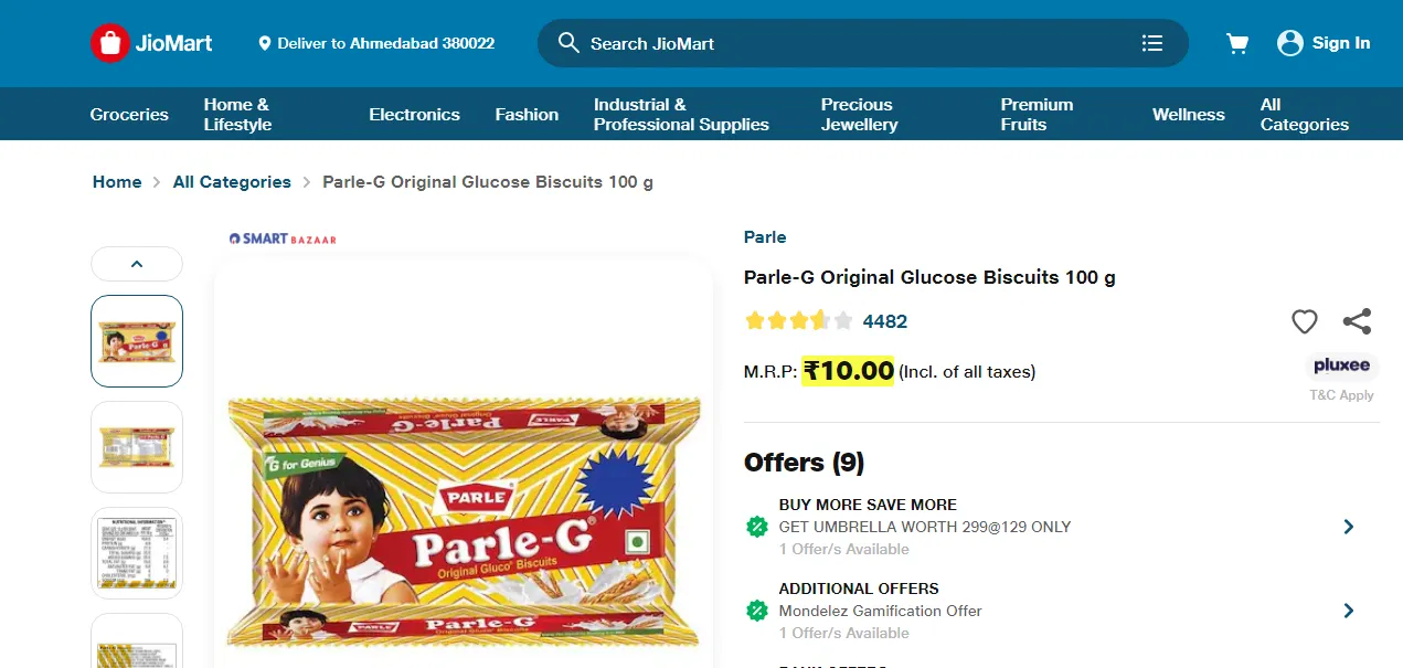 Parle-G Biscuit Price 