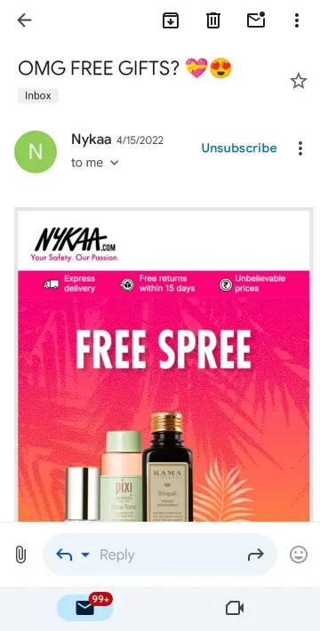 Nykaa’s Email 