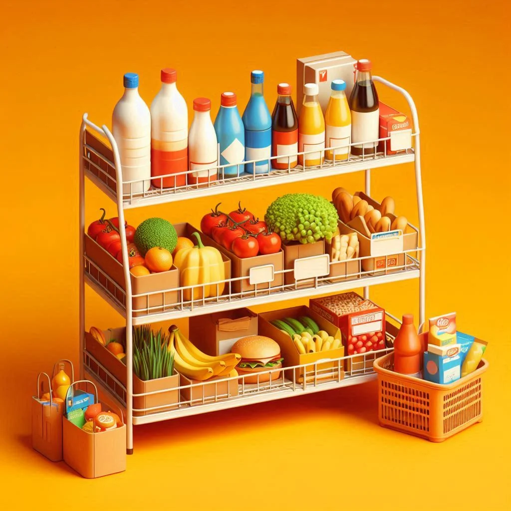 Image of a shelf filled with FMCG goods. So the image depicts SEO for FMCG brands.