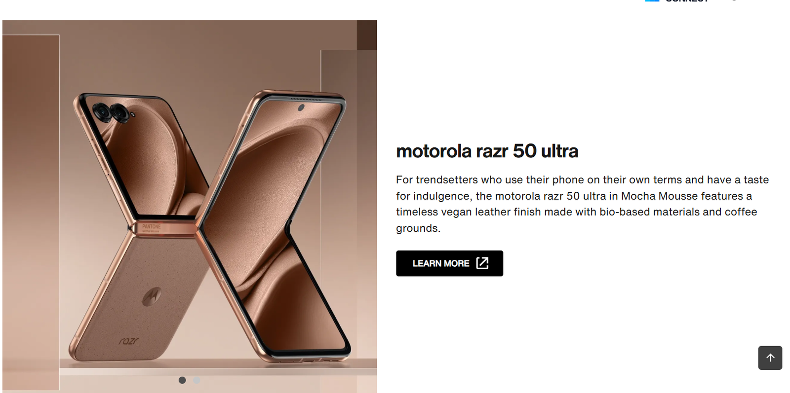 Image of Motorolla phone in the shade Mocha Mousse 