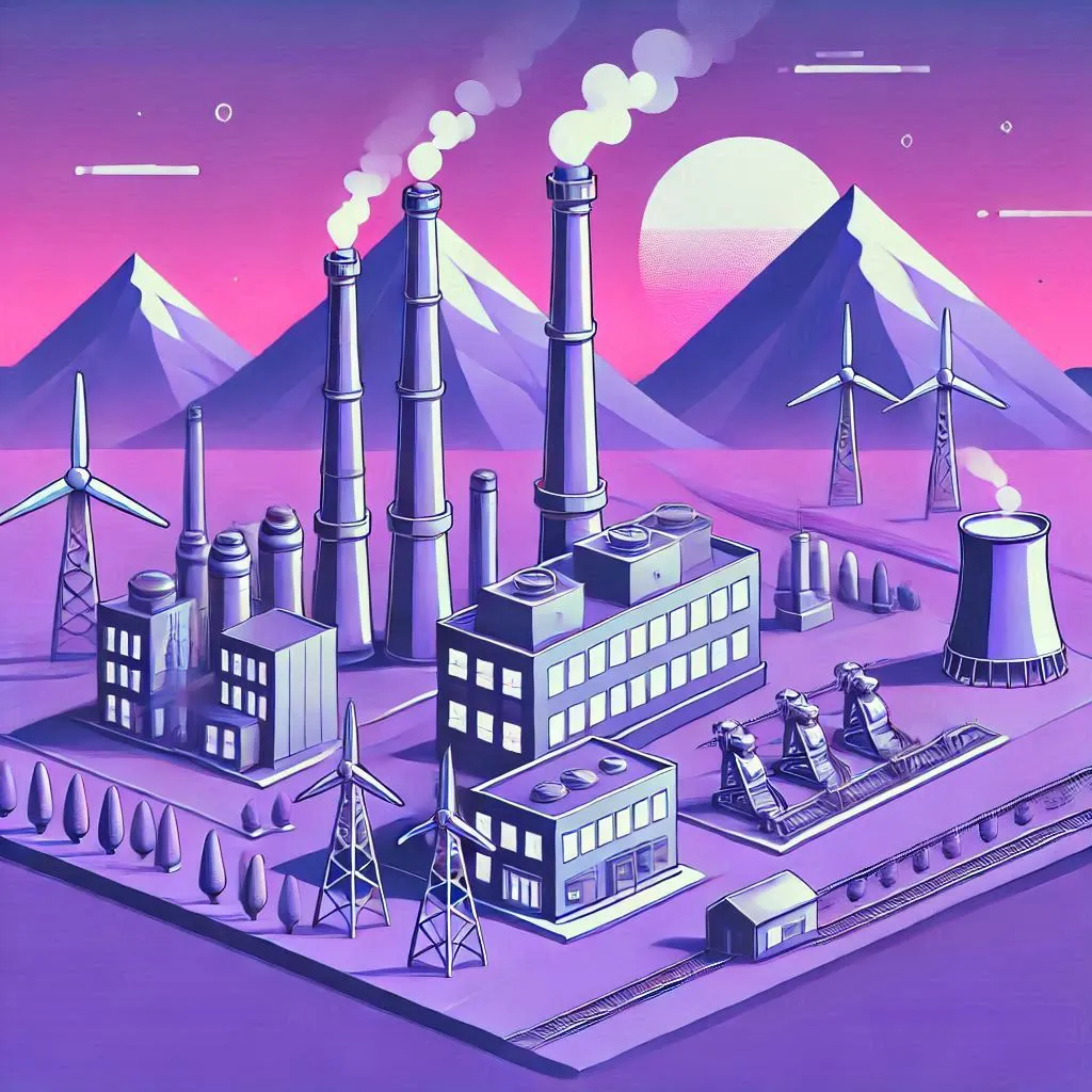 Manufacturing plant image in mountain