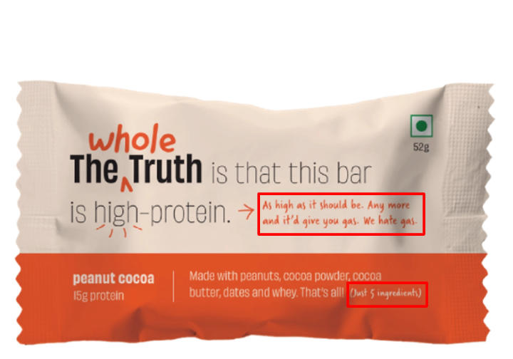  Packaging details of whole truth foods. 