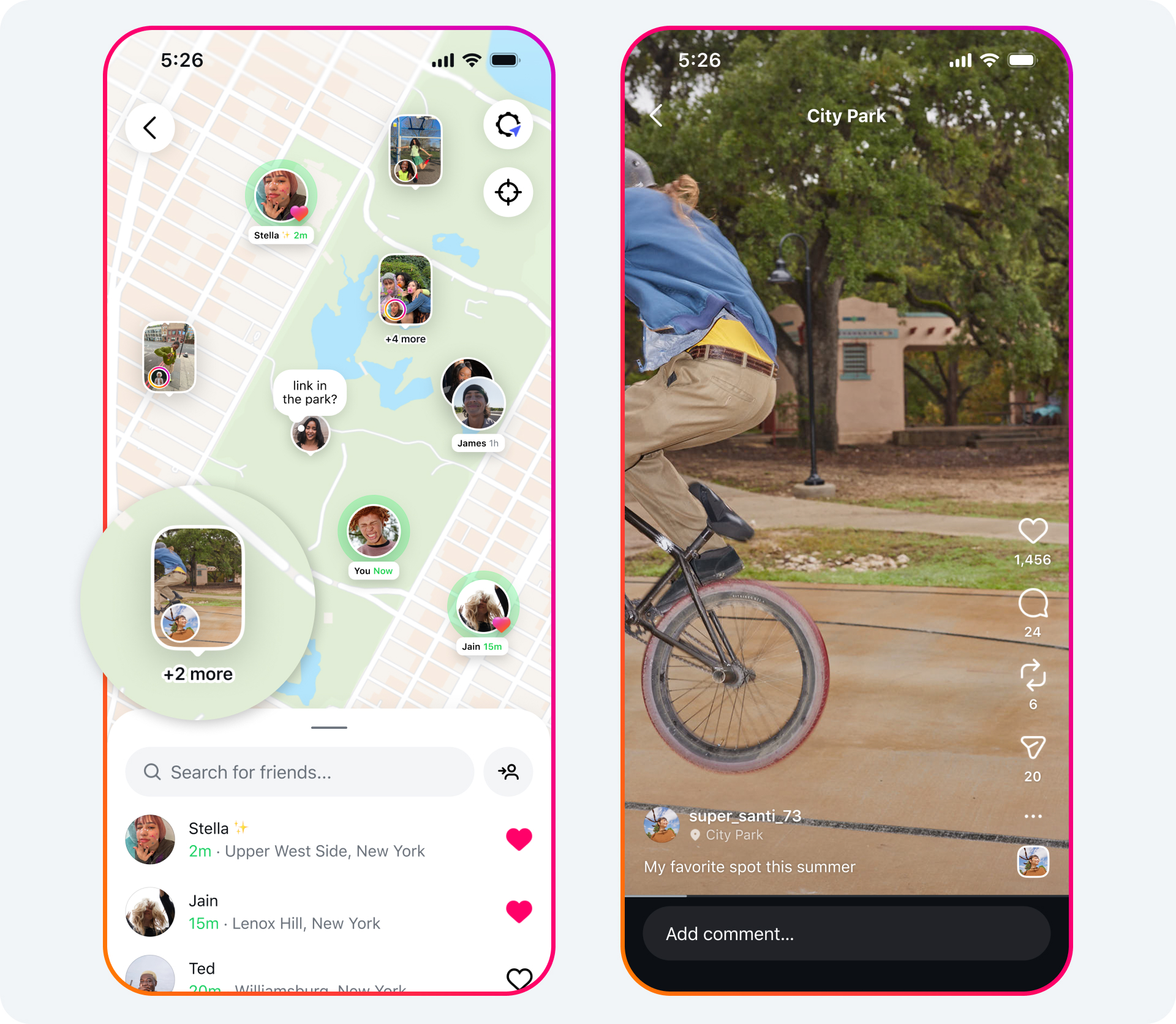 A snapshot of how the Instagram Maps feature looks on the app 