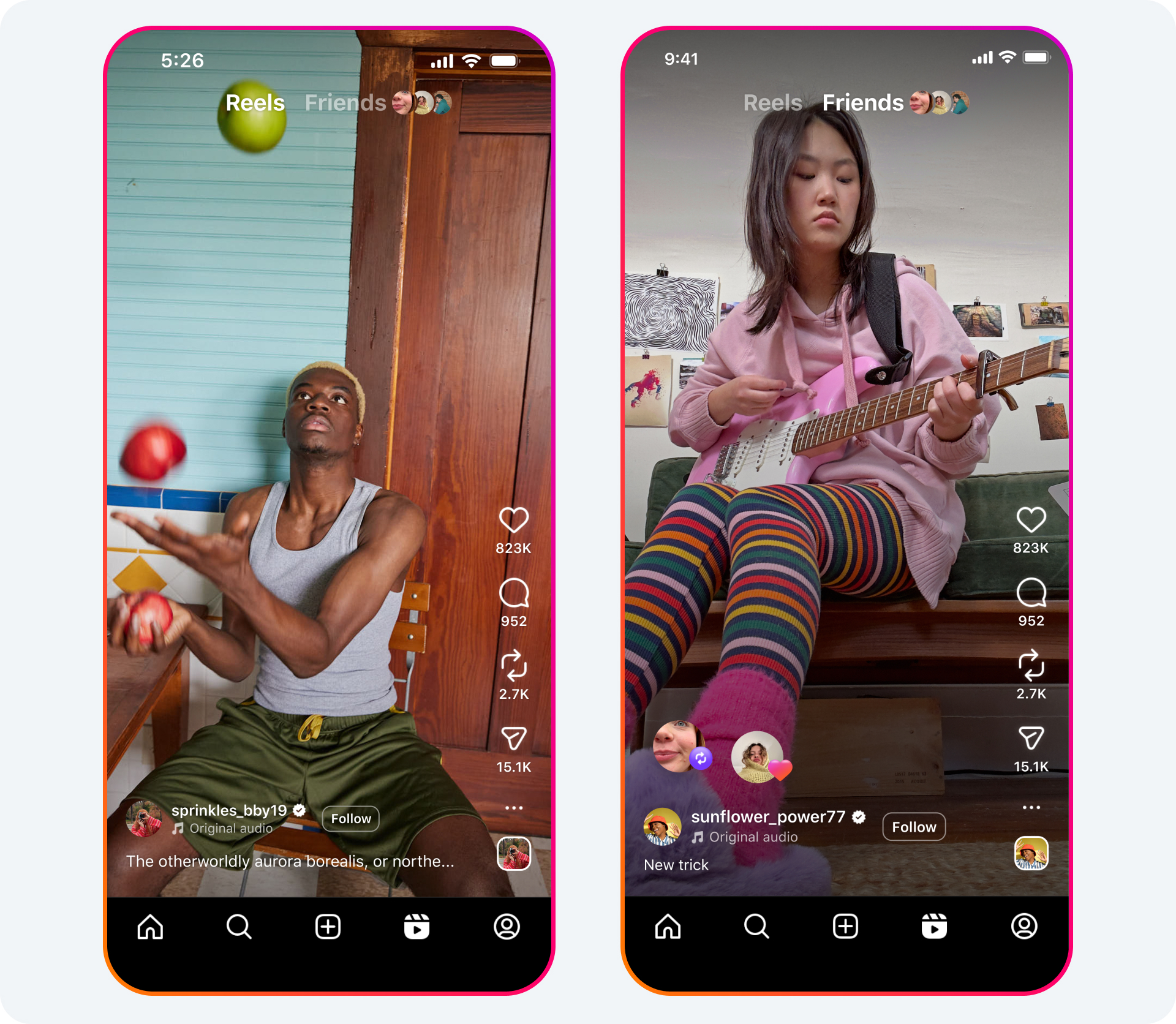  A snapshot of the ‘Friends’ tab on Reels on Instagram 