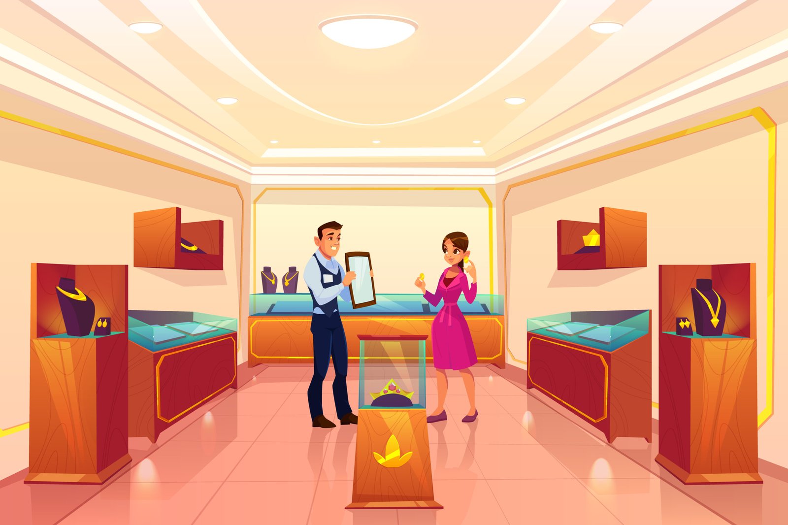 an illustration of jewellery store