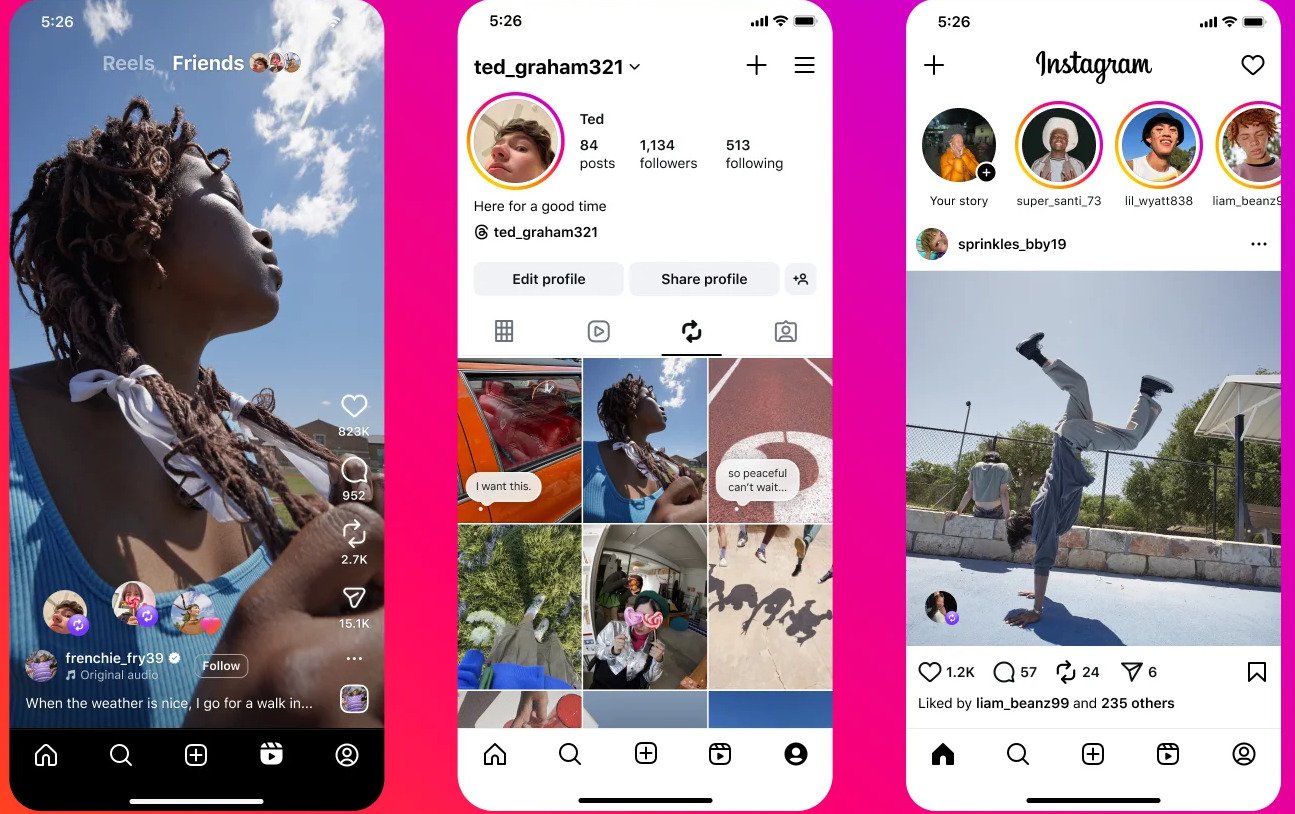 An image showing the Repost feature on Instagram