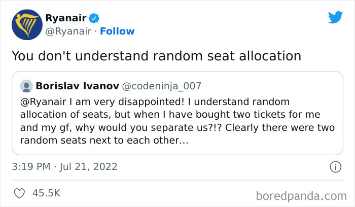 unhinged tweets by Ryanair