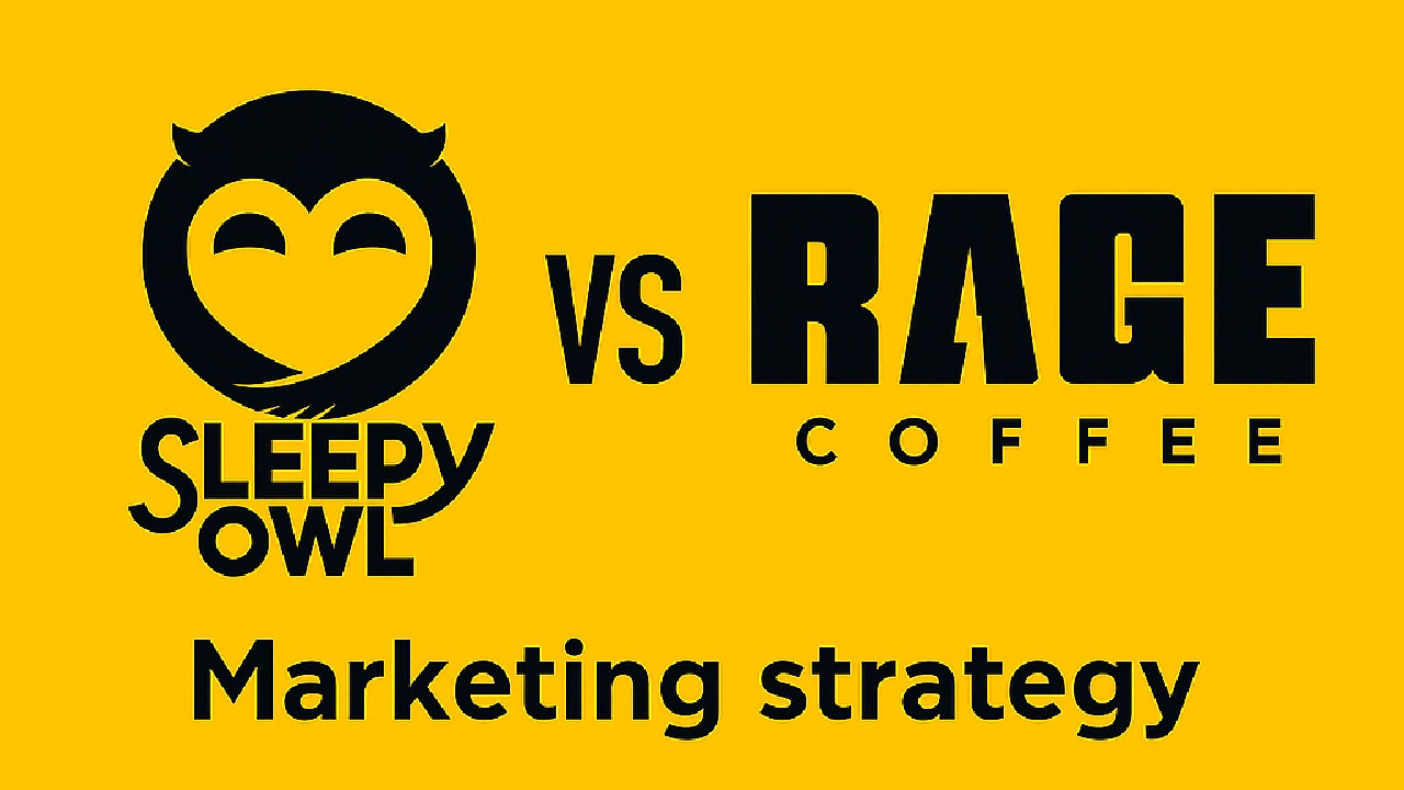 ai generated image of sleepyowl vs rage coffee logos