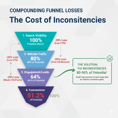A graphic diagram that depicts the consequences of brand inconsistency