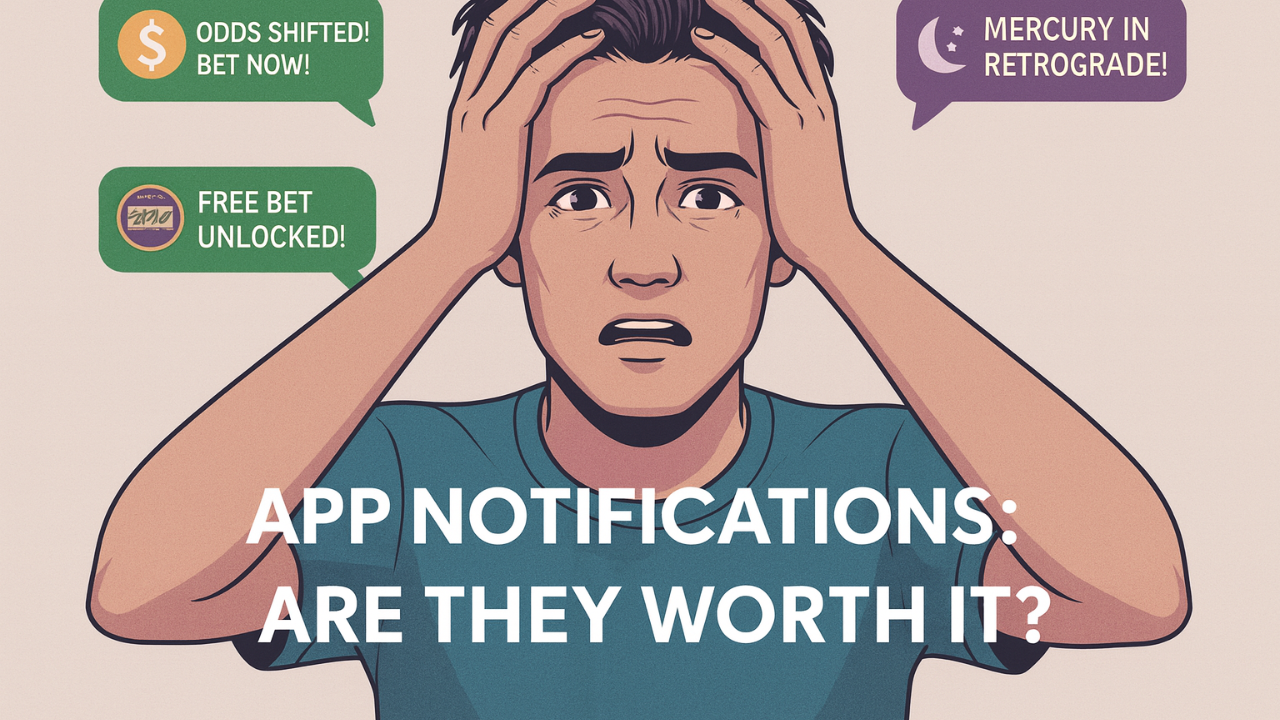 Annoying app notifications from Astrotalk and RummyCircle alongside revenue growth charts showing why aggressive app advertising actually works