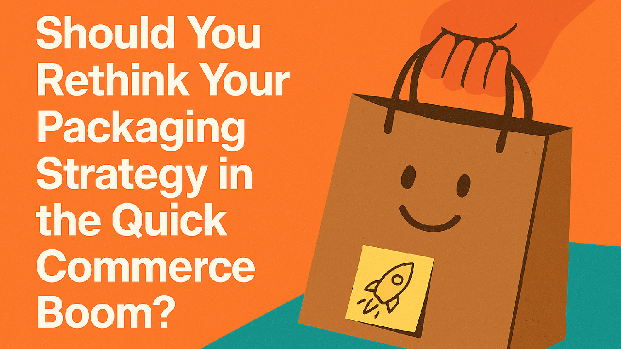 Image of a bag with the text “Should You Rethink Your Packaging Strategy in the Quick Commerce Boom?”