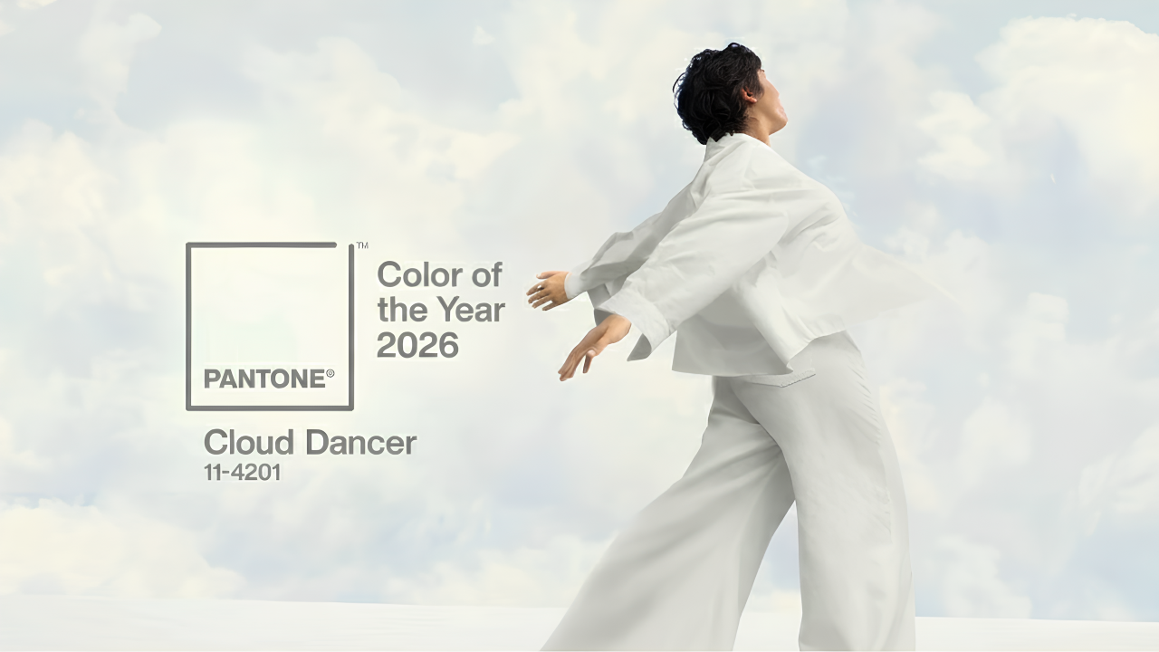 Pantone Cloud Dancer PANTONE 11-4201, the official Colour of the Year 2026