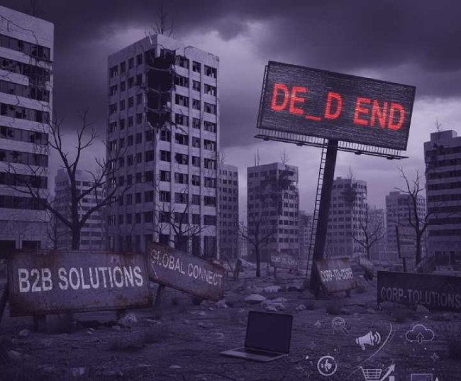 A graphic that suggests that B2B businesses are nothing without digital marketing
