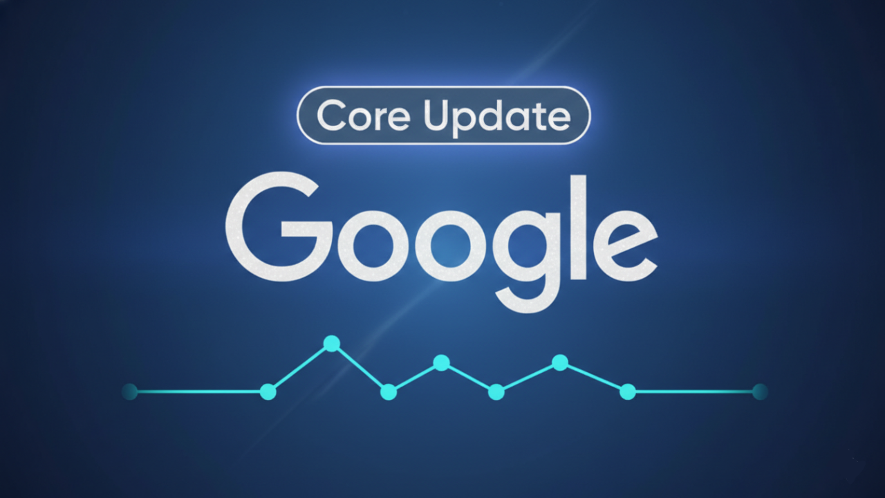 A strategic visualisation of a brand surviving the December 2025 Google core update using data-driven insights for 2026.