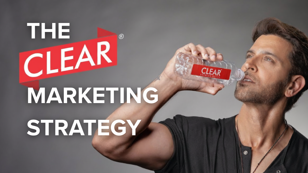 Minimalist graphic of a Clear Water bottle with Hrithik Roshan