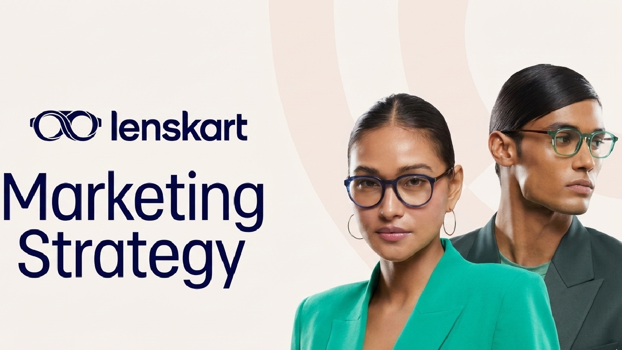 a graphic visualisation of Lenskart marketing its Phygital services