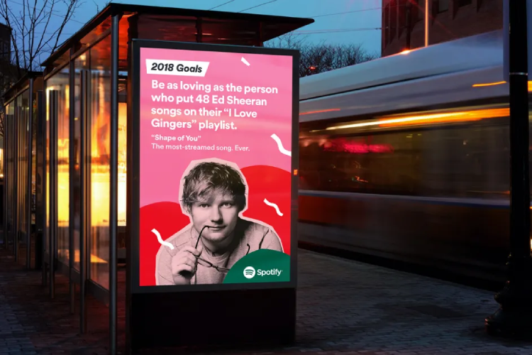 Spotify's 2018 Goals Billboard campaign