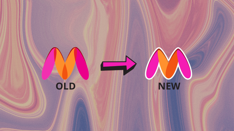Myntra before and after logo design