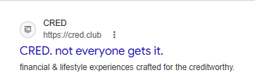 The Search result and the meta description of Cred’s website