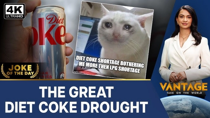 A YouTube thumbnail titled “The great Diet Coke Drought" 