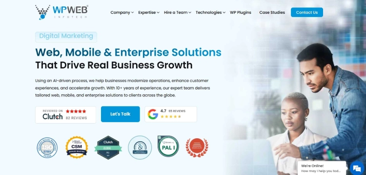 Banner of WPWeb Infotech, WordPress and web development company, Ahmedabad