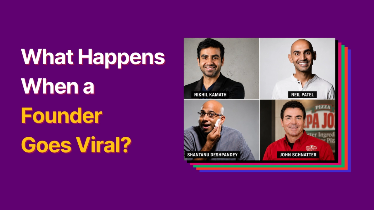 A graphical image banner showing Nikhil Kamath, Neil Patel, Shantanu Deshpande, and John Schnatter