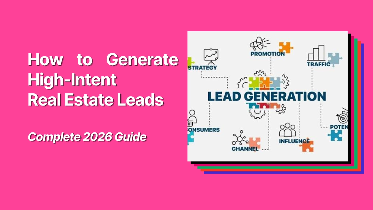 Simple five-step framework for generating high-intent real estate leads, from defining a hot lead to tracking site visits